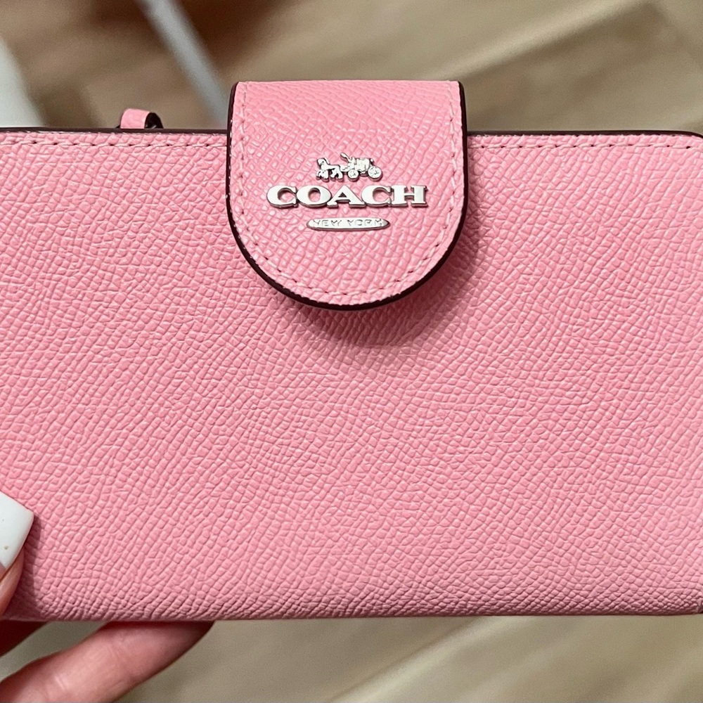 NWOT Coach Pink Crossgrain Leather Wallet